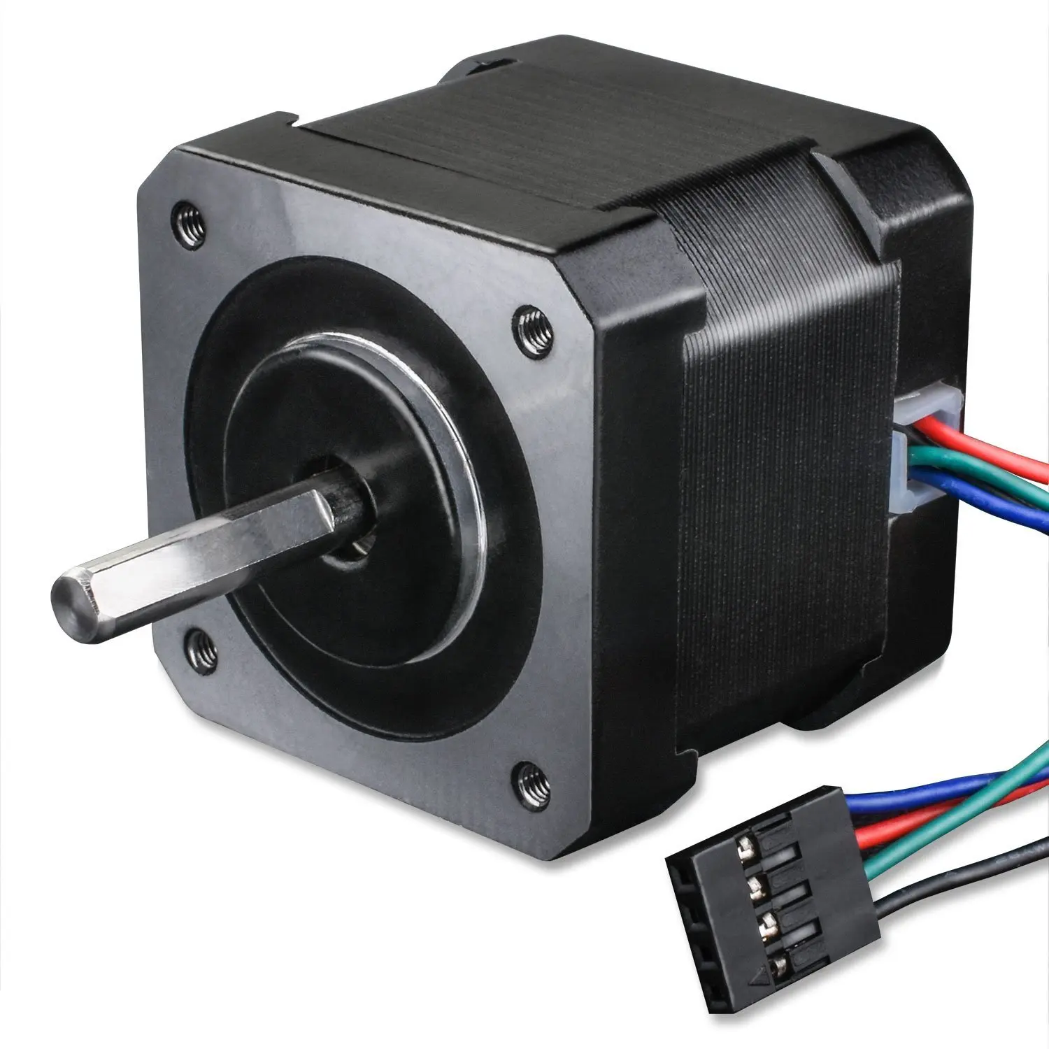 Nema 17 Stepper Motor Quimat Stepper Motor Bipolar 2A 64oz.in 38mm Body 4-Lead w// 1m Cable and Connector with Mounting Bracket for 3D Printer Hobby CNC 45Ncm