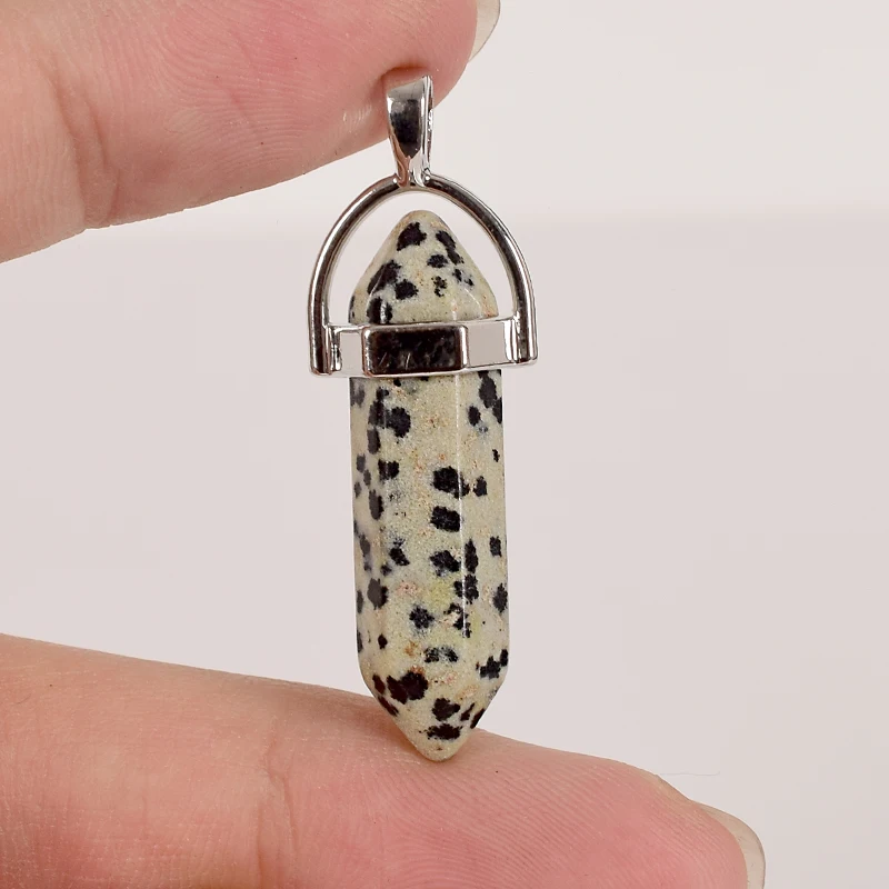 

Natural Hexagonal Column dalmatian jasper Healing Crystals 30mm Tumbled Stone Polished Stones And Mineral Reiki Pendulum Decor