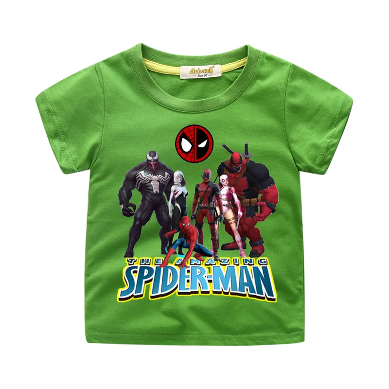 Toddler Boy Girls T-shirts Cartoon Cute Spiderman Print Tshirts Costume Children Summer Clothing Kids Short Sleeve Tee Top WJ207 (8)