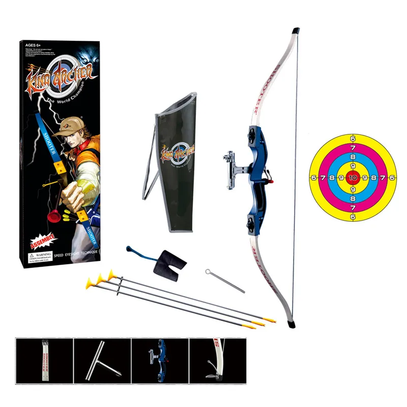 1:1.8 Hunting Shooting Safety Suction Cup Simulation Bow And Arrow Set Special Composite Material Toy Swords Aged 7-14 Years - Цвет: Синий