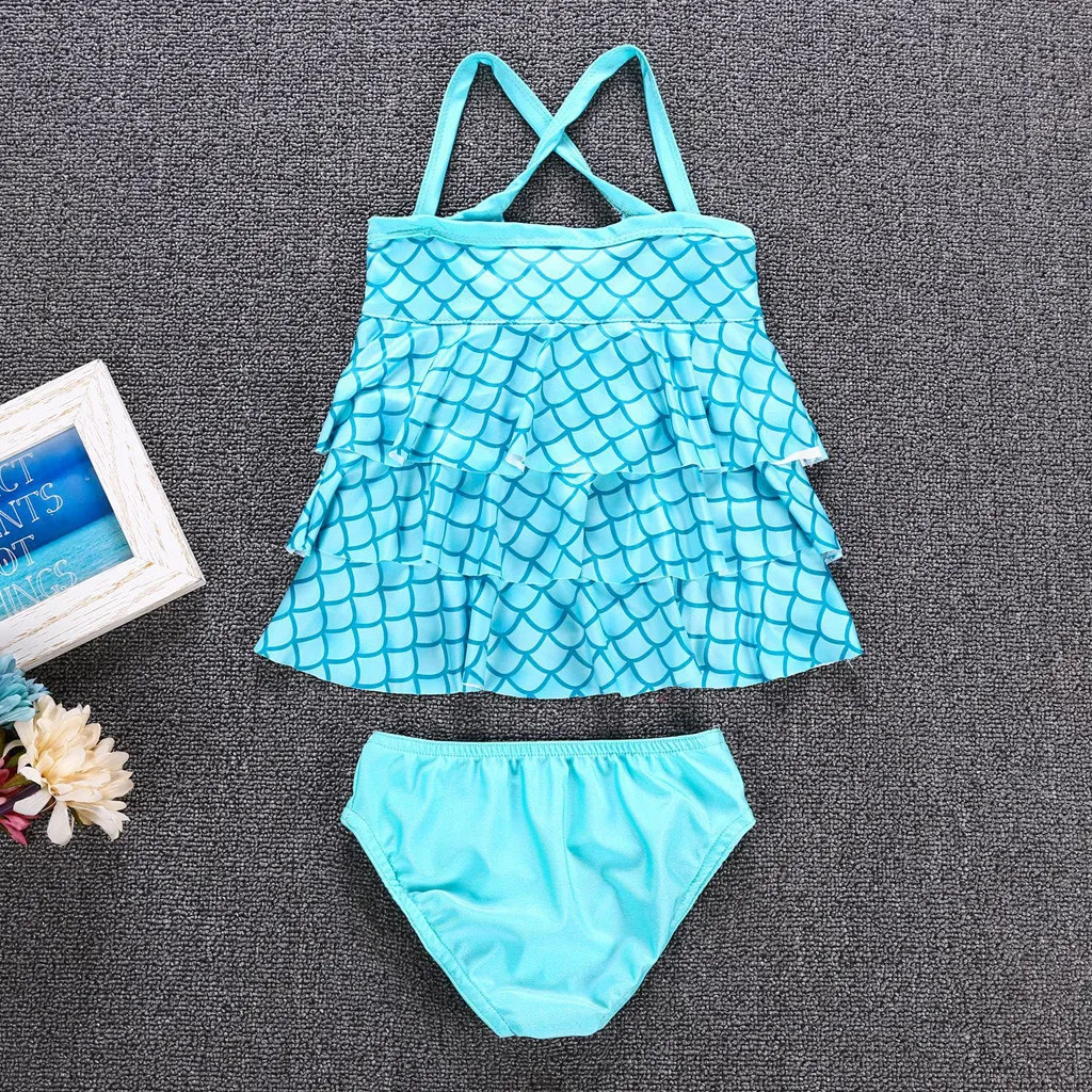 CHAMSGEND/детский купальный костюм русалки для маленьких девочек; купальник-бикини; пляжная одежда; комплект одежды; MAR29