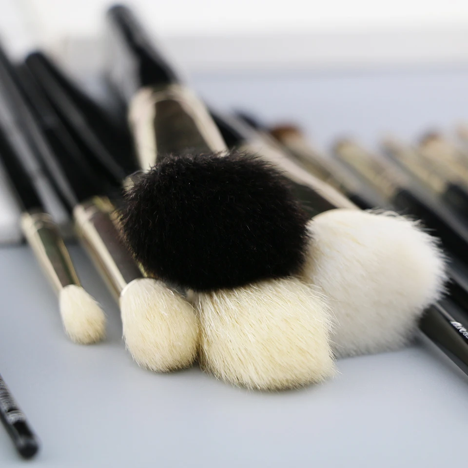 BEILI набор кистей для макияжа 14 штук из козьего волоса конь синтетическая черная ручка Румяна Пудра основа тени для век хайлайтер