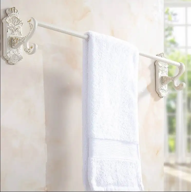 Aliexpress.com : Buy Free Shipping Luxury white Wall Mounted Towel Rack Bathroom Single Towel ...