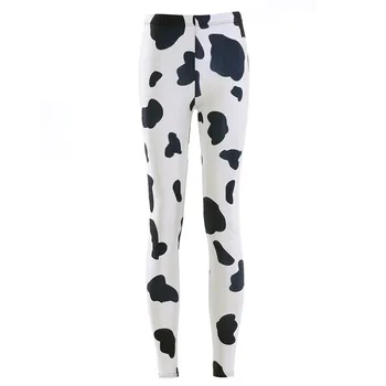 

DOUBCHOW Womens Elastic High Waist 3D Digital Printing Leggings 2019 Shining Spandex Teenager Girls Pants Cow One Size M