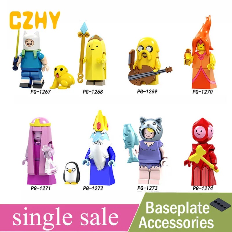 

Single Sale Adventure time King of Ooo Mo and Bimo Lemon Duke Party Pat Prismo Building Blocks Toys legoe minifigured PG8141