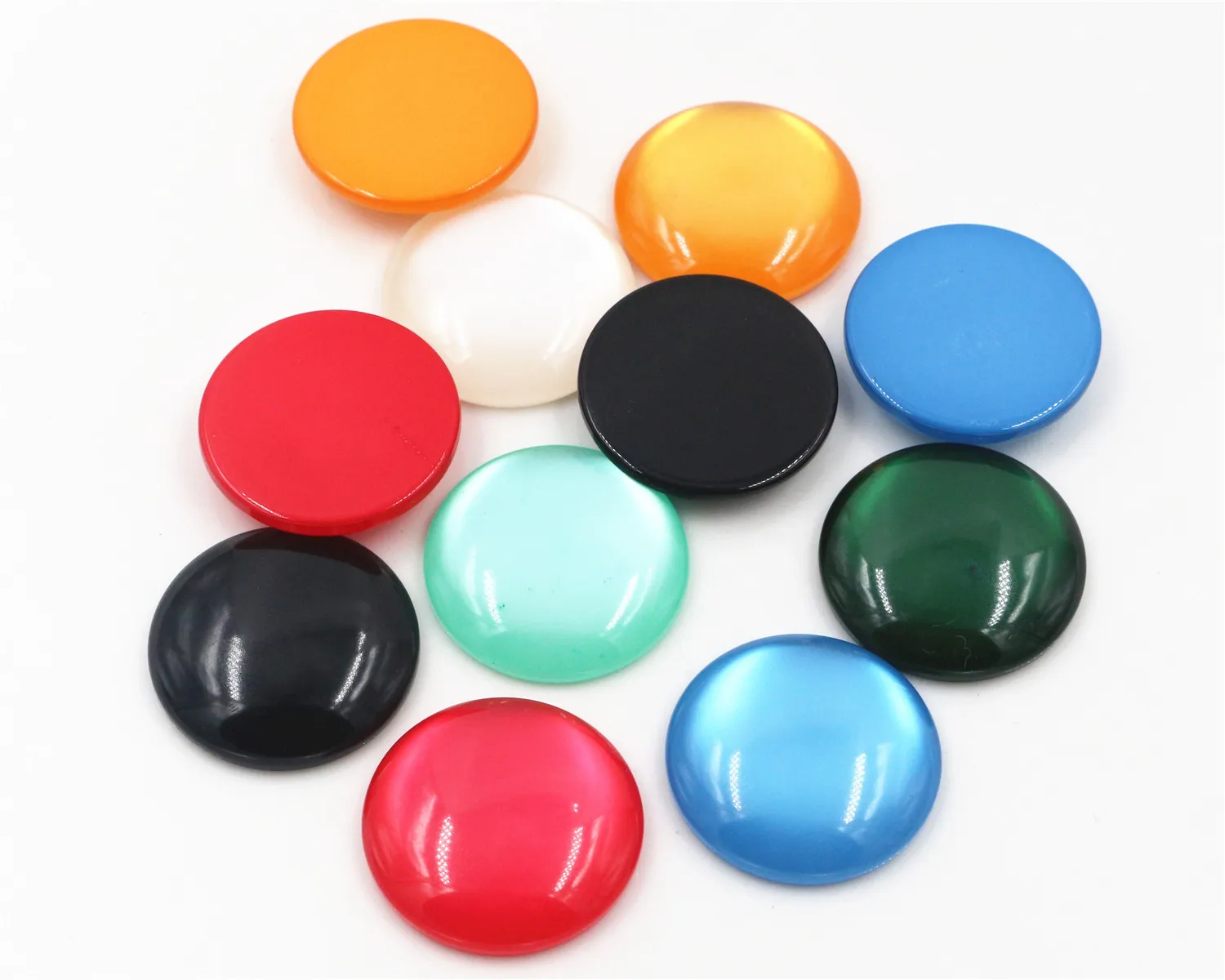 

10pcs/lot 25mm Mixed Color Flat Back Resin Cabochons Cameo Fit 25mm Cameo Base Domed Jewelry Accessories Supplies