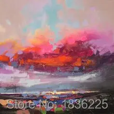

Wall Abstract Colorful Sky Oil Painting Handmade High Quality Beautiful Landscape On Canvas Home Decor Painting