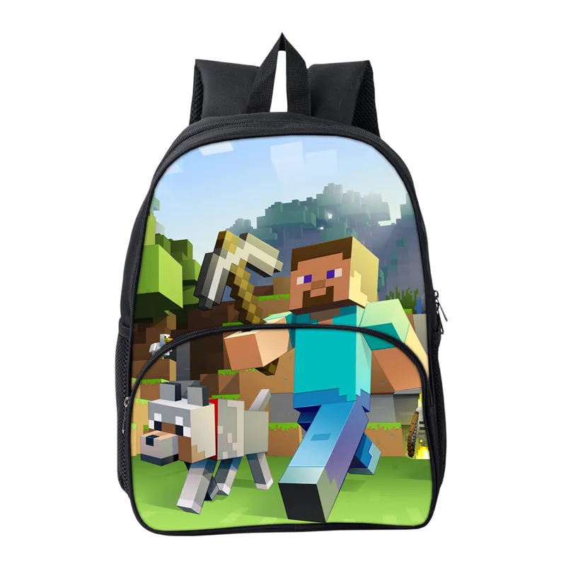 

2019 New MineCraft Cartoon Backpack Boy Cartoon School Bags Hot Primary Student Backpack School Bags For Boys And Girl Mochila