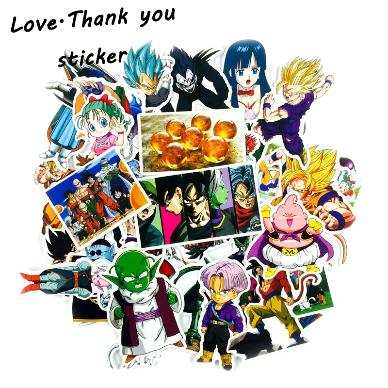 32Pcs Cartoon Dragon Ball Sticker Cute Anime Toy Kids Stickers For PVC Laptop Luggage Skateboard Toys Stickers For Children