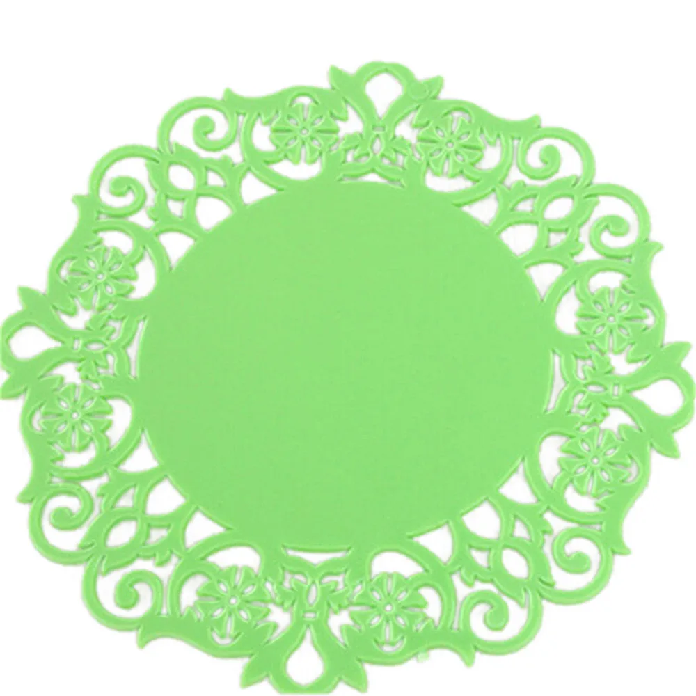 Кружева цветок Doilies Силиконовые Coaster чашки чая коврики коврик изоляционные