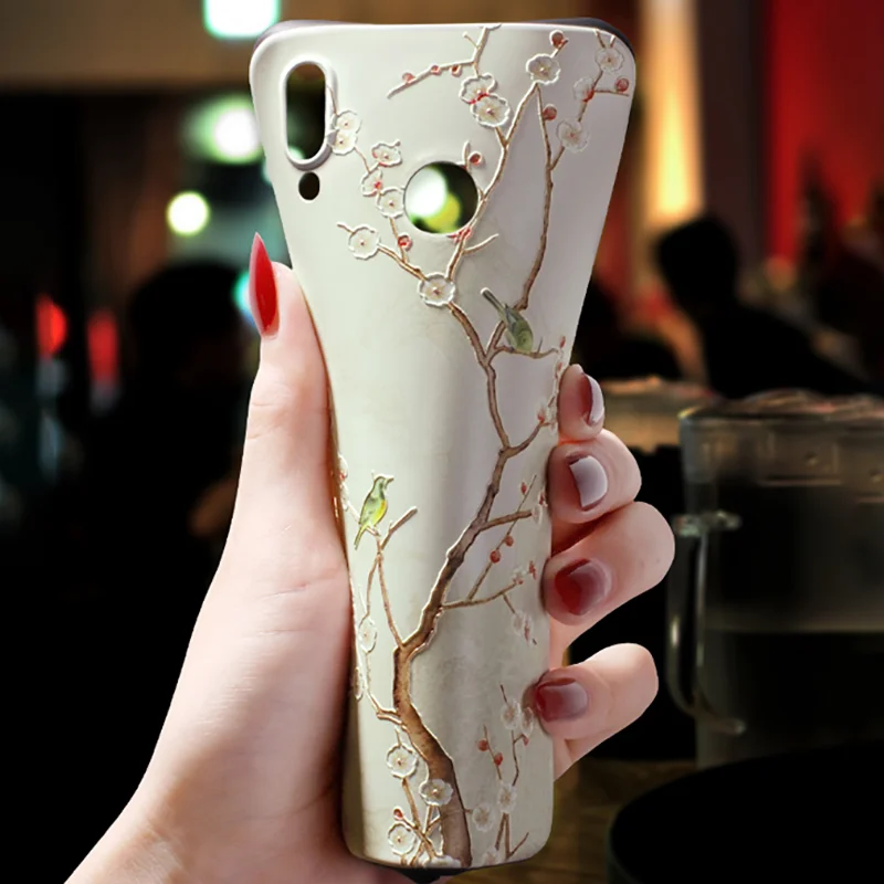 3D с тиснением и изображением Coque для huawei Honor 8X вид 20 6A 7A 9 10 играть Коврики P10 P30 P20 Lite
