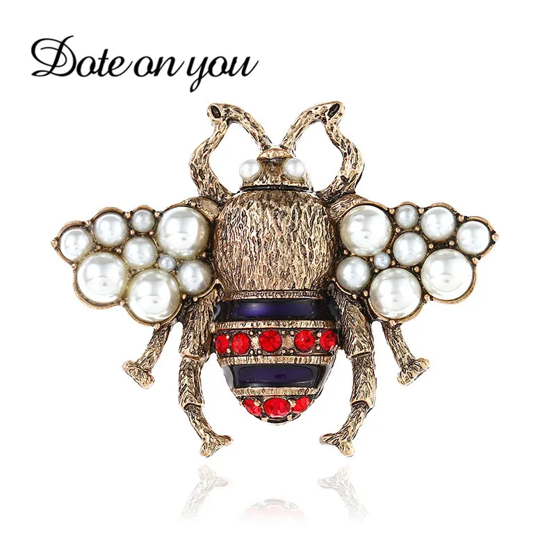 

2018 Vintage Simulated Pearl Bee Pin Brooch Antique Pin Women Brooch Pin Costume Free Shipping Accessories Fashion Jewelry
