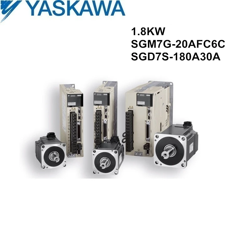 SGM7G-20AFC6C + SGD7S-180A30A оригинальный Серводвигатель YASKAWA 1.8KW и драйвер с кабелями |