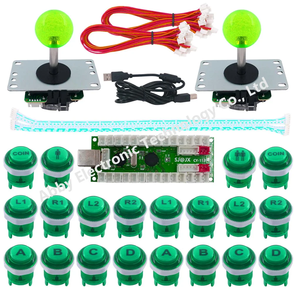 2 игросветодиодный светодиодная аркадная игра DIY Kit PC MAME Raspberry Pi Кнопка файтинг