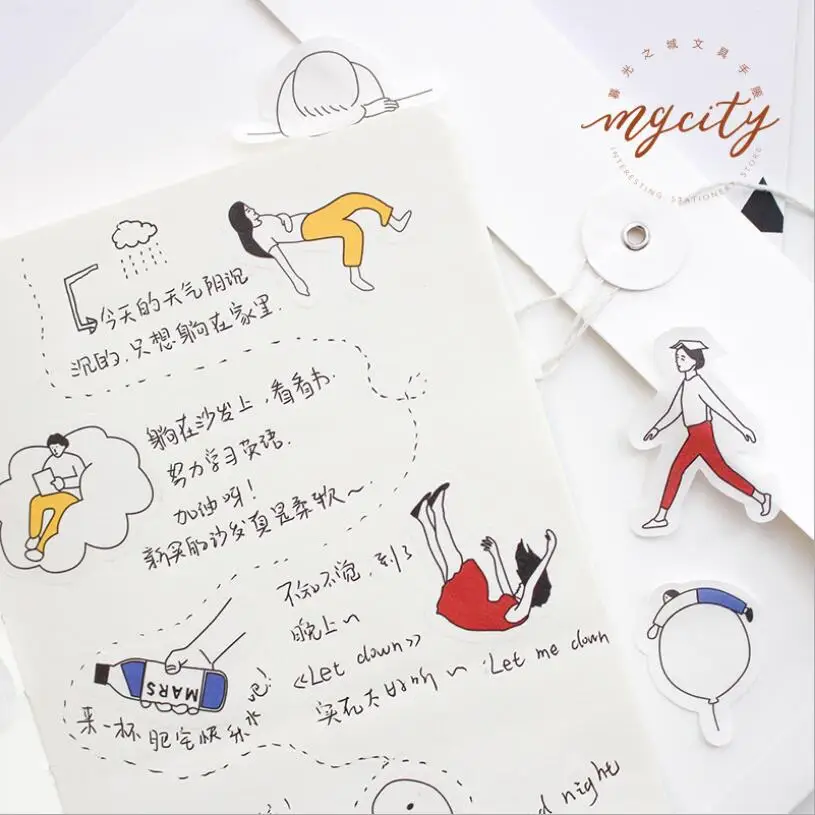 30 шт. креативные Kawaii бумажные наклейки для маленьких людей украшения DIY Ablum