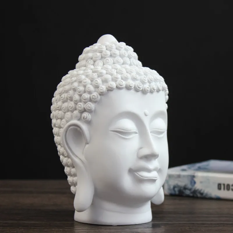 

White & Black Modern Buddha Head Decoration Resin Home Decoration Crafts Feng Shui Ornaments