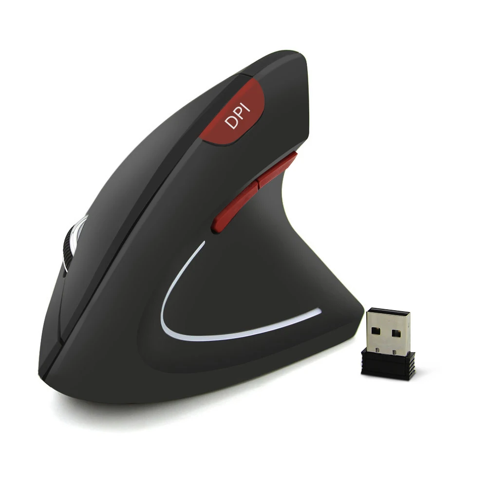 Беспроводная Вертикальная мышь, эргономичная компьютерная мышь, левая рука, Портативная оптическая USB мышь с ковриком для мыши, для ПК, ноутбука, ноутбука - Цвет: Right hand  Mouse