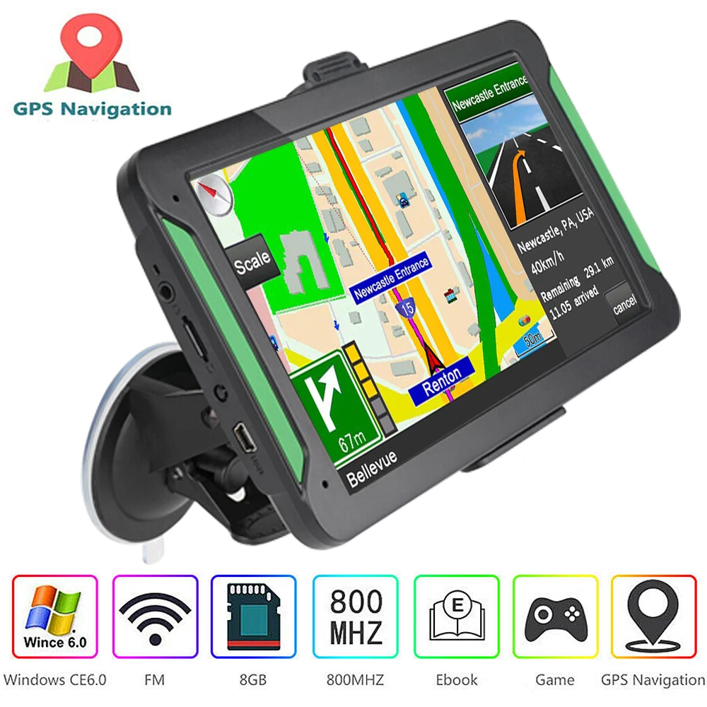 CarGPS Navigator car accessories 7 inch LCD capacitive screen Navitel FM satellite transmitter voice GPS navigation latest map | Автомобили