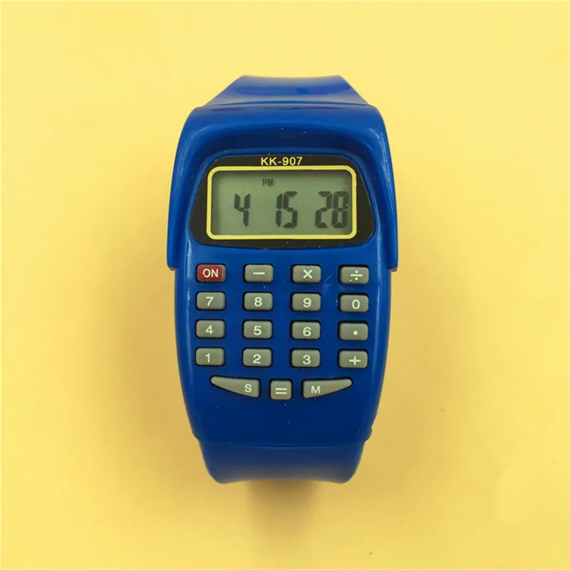 Светодиодный часы-калькулятор электронные цифровые часы с хронографом компьютерные детские спортивные резиновые наручные часы для мальчиков и девочек