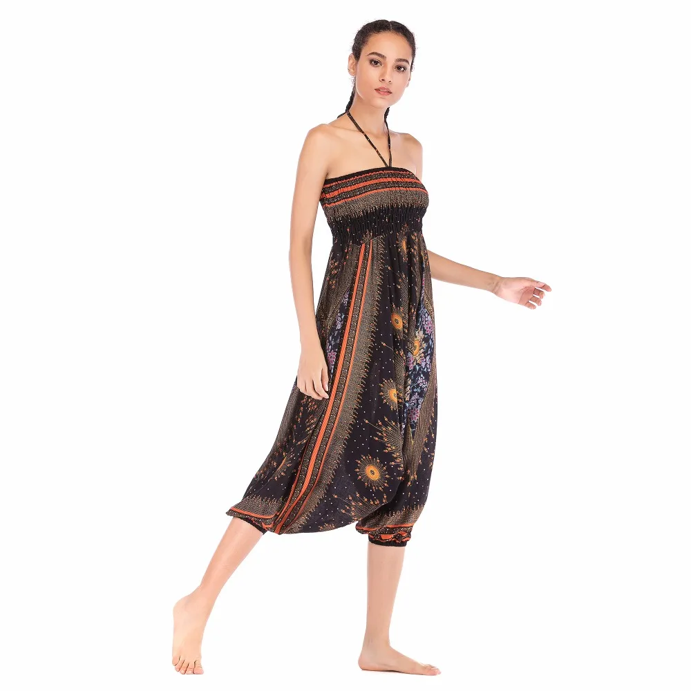 Big Peacock Eye Black gold Jumpsuit harem pant BPEJ002 (8)