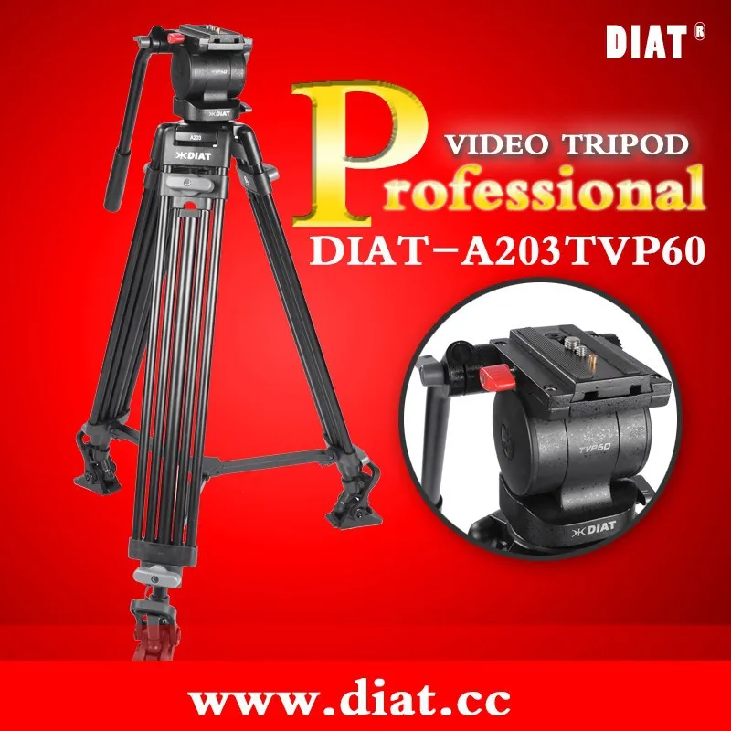 DIAT A203TVP Professional Aluminum Portable Video Tripod with Hydraulic