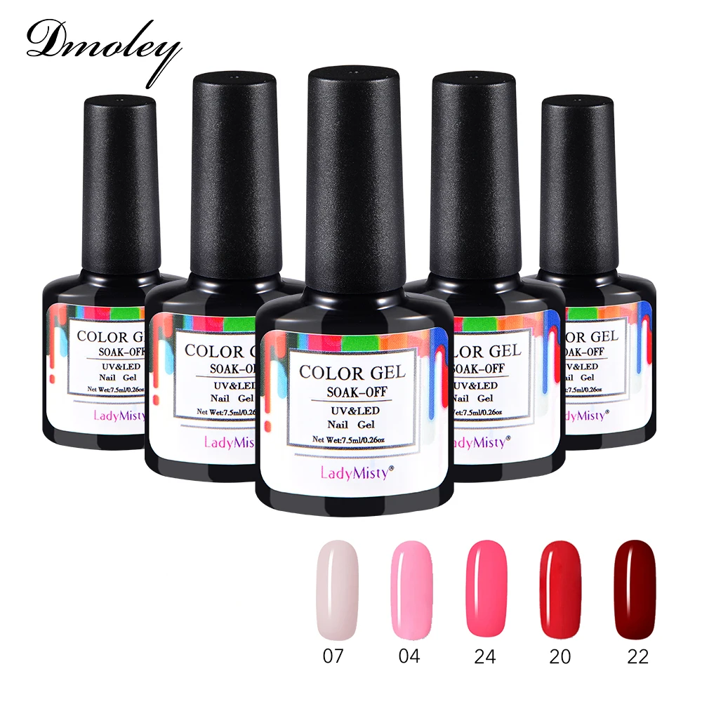 Dmoley NEW 24 Colors Gel Nail Polish UV LED Gel Lacquer Semi Permanent