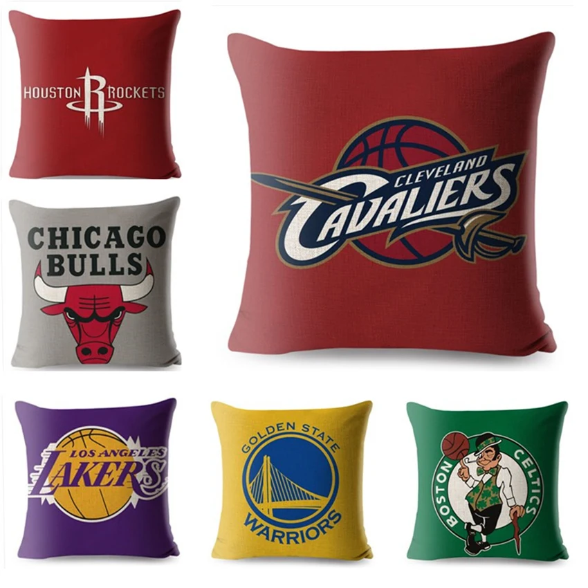 Basketball Team NBA Knight Warriors Pillow Cover 45*45cm Linen Cushion