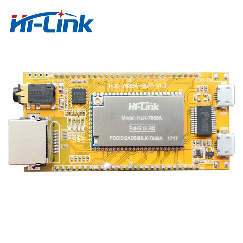 

Free shipping HLK-7688A-SUIT WIFI PortableStorage Multi-Function Deleopment Board USB Extend Player