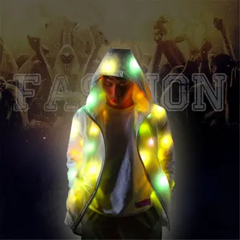 

LED Jacket Light Up Outwear Stage Costume Full Focus Night Running Motorcycles Cycling Clothings Bar Pub