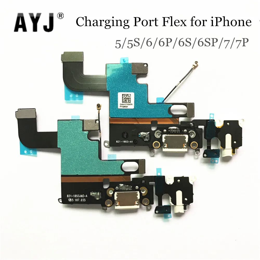 

AYJ USB Charging Dock Connector for iPhone 5 5S 6 6S 7 Plus 4.7 5.5 Headphone Audio Jack Charger Port Flex Cable