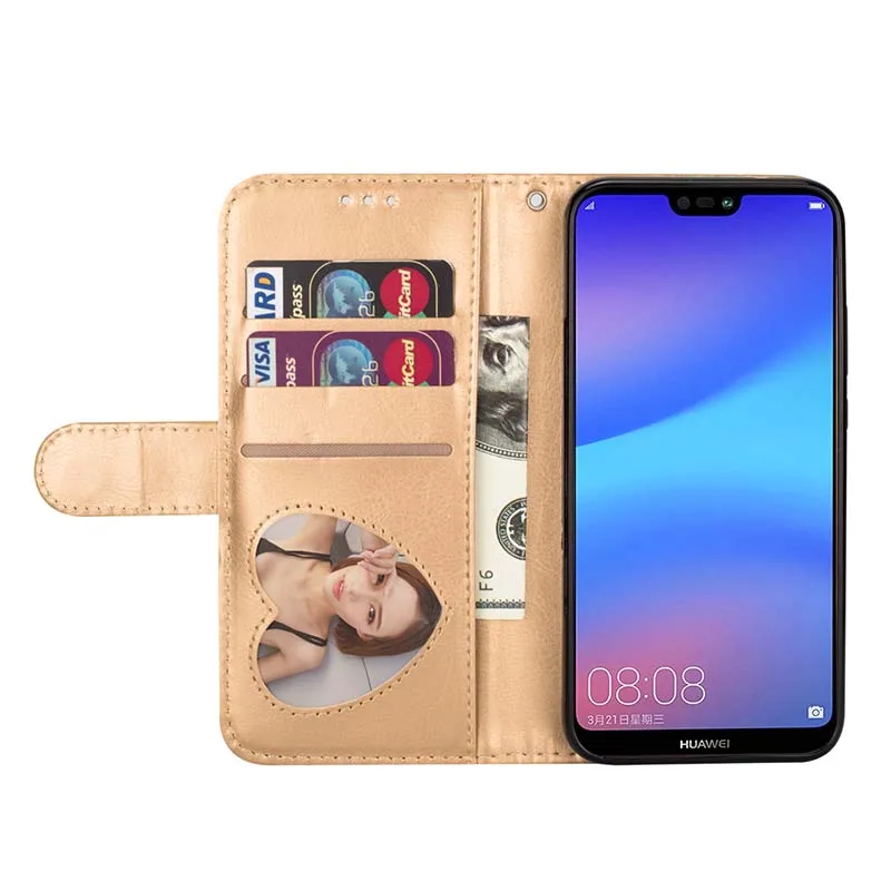 Кожаный чехол на молнии для Huawei P20 Lite Mate 20 Pro роскошный блестящий флип с блестками