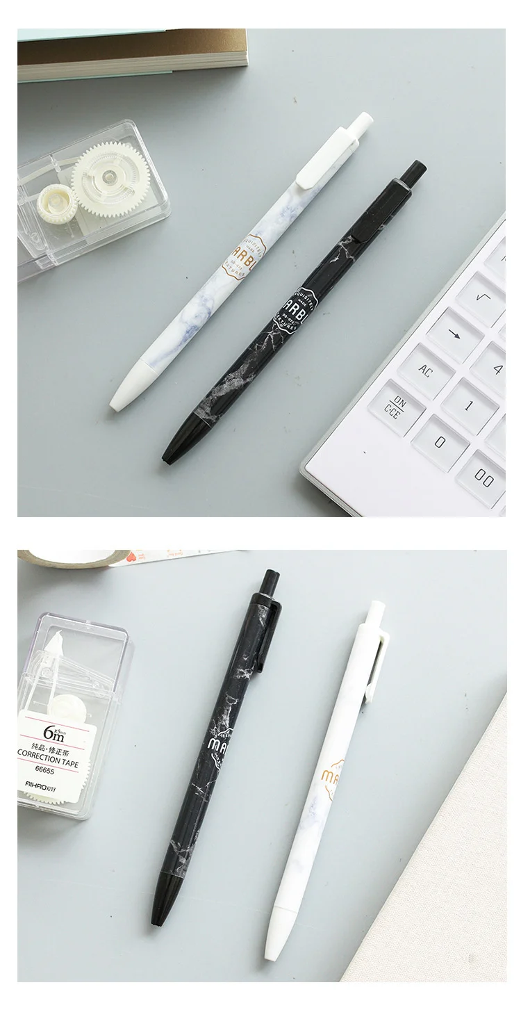 24 шт./лот Мраморные текстуры гелевые ручки 0,5 мм шариковая черная ручка Канцтовары офисный школьный принадлежности canetas Escolar DB503