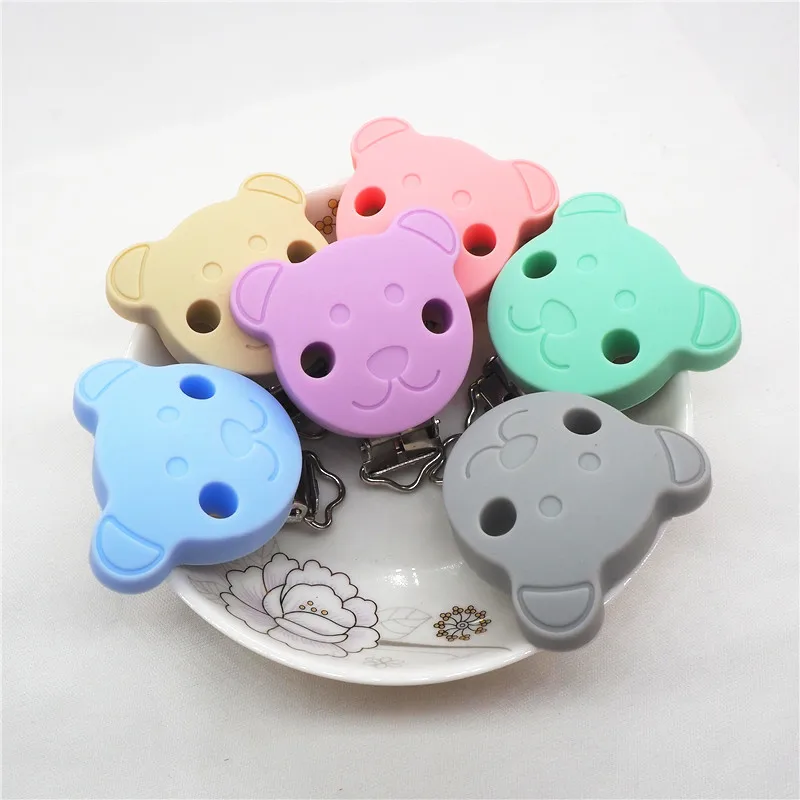 

Chenkai 10PCS Silicone Mickey Mouse Teether Clip DIY Round Bear Star Baby Pacifier Dummy Chain Holder Soother Nursing Toy Clips