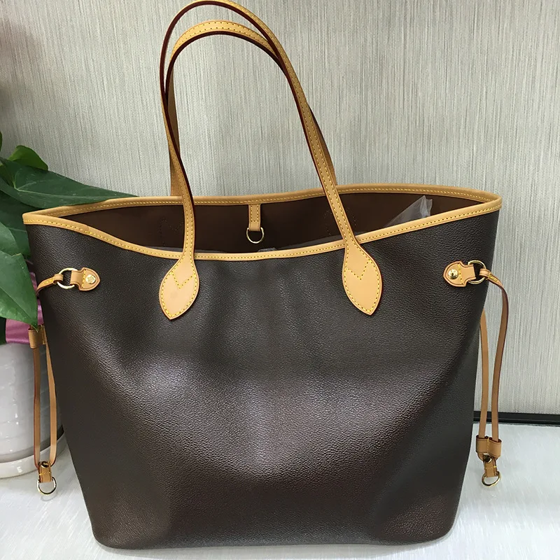 

Excellent Quality Neverful Bag Women Shopping Bag Luxury Brand Monogrom Never Shoulder Bag Canvas Leather Full Handbags MM/GM