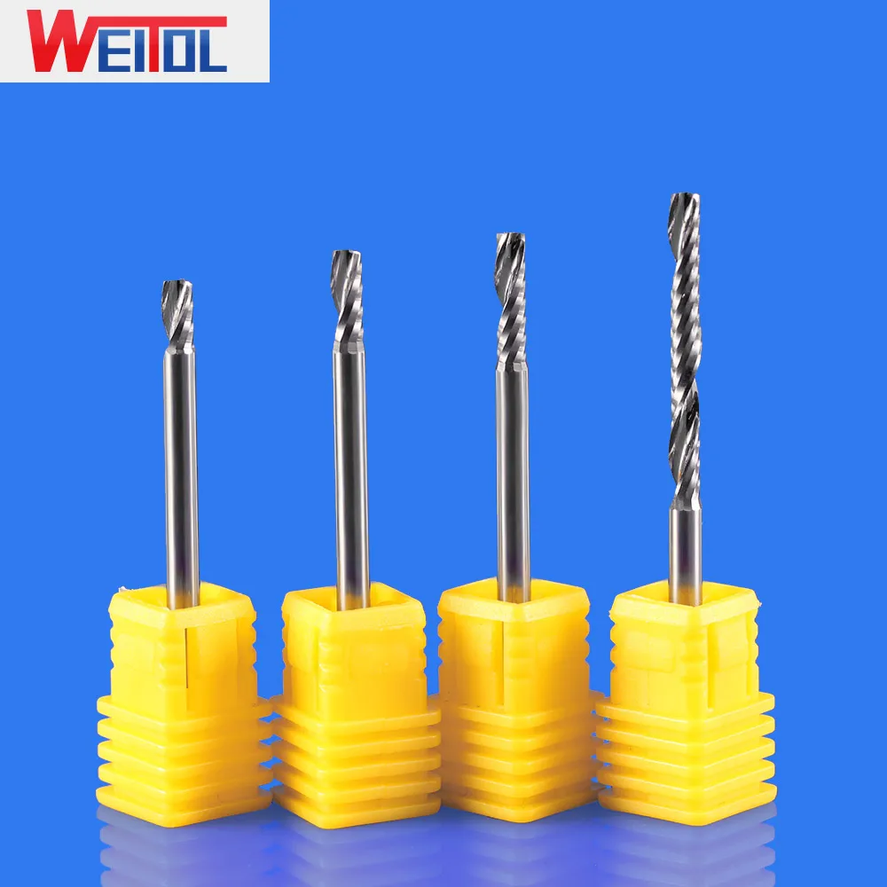 WeiTol 1 шт. 3A 1/8 дюйма хвостовик Концевая фреза Флейта Спиральные Бит карбида CNC