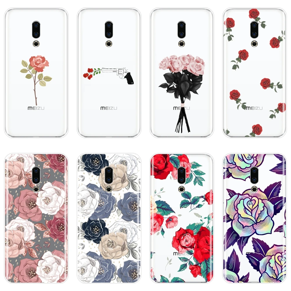 Чехол для Meizu U10 U20 Pro 6 7 Plus Мягкая силиконовая задняя крышка с цветочным рисунком