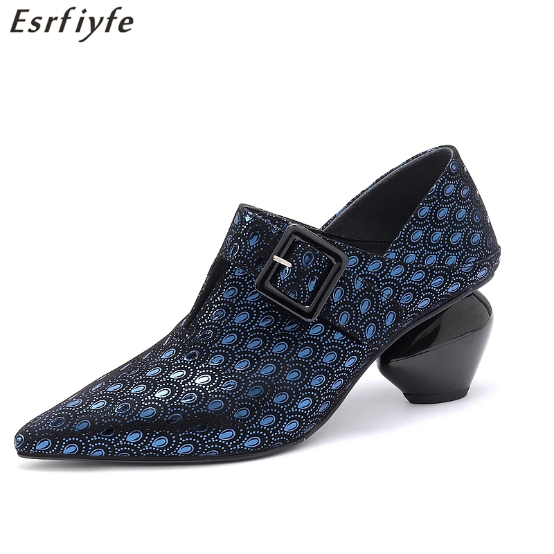 ESRFIYFE/Новое поступление элегантные женские туфли-лодочки синие туфли из