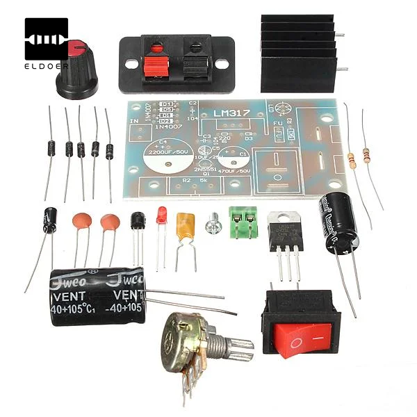 Electronic kit Circuit Board DIY Kit LM317 Adjustable Regulated Voltage ...
