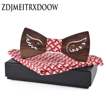 Специальный дизайн галстук-бабочка Крылья Ангела твердый Карманный квадратный деревянный лук галстук есть ангелы крыло деревянные галстуки для мужчин