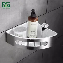 FLG 304 Stainless Steel & ABS Plastic Bathroom Shelf Single Tier Bathroom Storage Basket Wall Shelf Bathroom Rack Accessories
