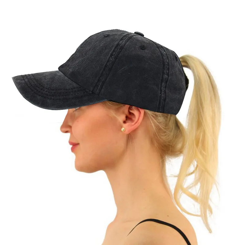 

XCZJ Summer Mesh Hats Sun Protection Breathable Hat Cotton Fitted Baseball Cap Unisex Cap Headdress Adjustable Ponytail Hat H048