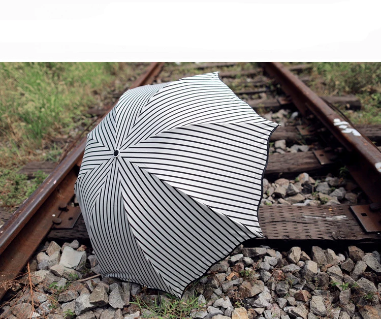 2019 hot Umbrella Rain Woman Three-folding Sunny and Rainy Umbrella Parasol (7)