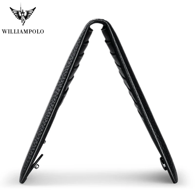 Мужской кошелек из натуральной кожи WILLIAMPOLO черный с отделением для карт 22 и