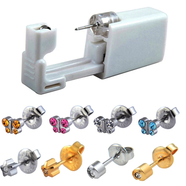 Fashion No Pain Ear Piercing Kit Disposable Safe Sterile Ear Stud