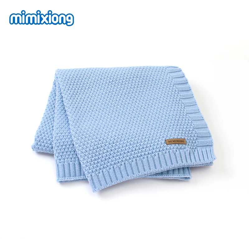 White Baby Blankets Newborn Super Soft Baby Swaddle Wrap Blanket Organic Cotton Knit Stroller Cover Breathable Kids Bedding Mat	