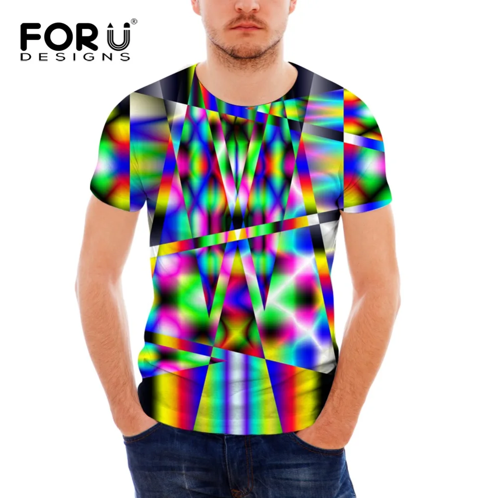 Buy FORUDESIGNS Men 3d t shirt novelty bright printing tshirt colorful mens