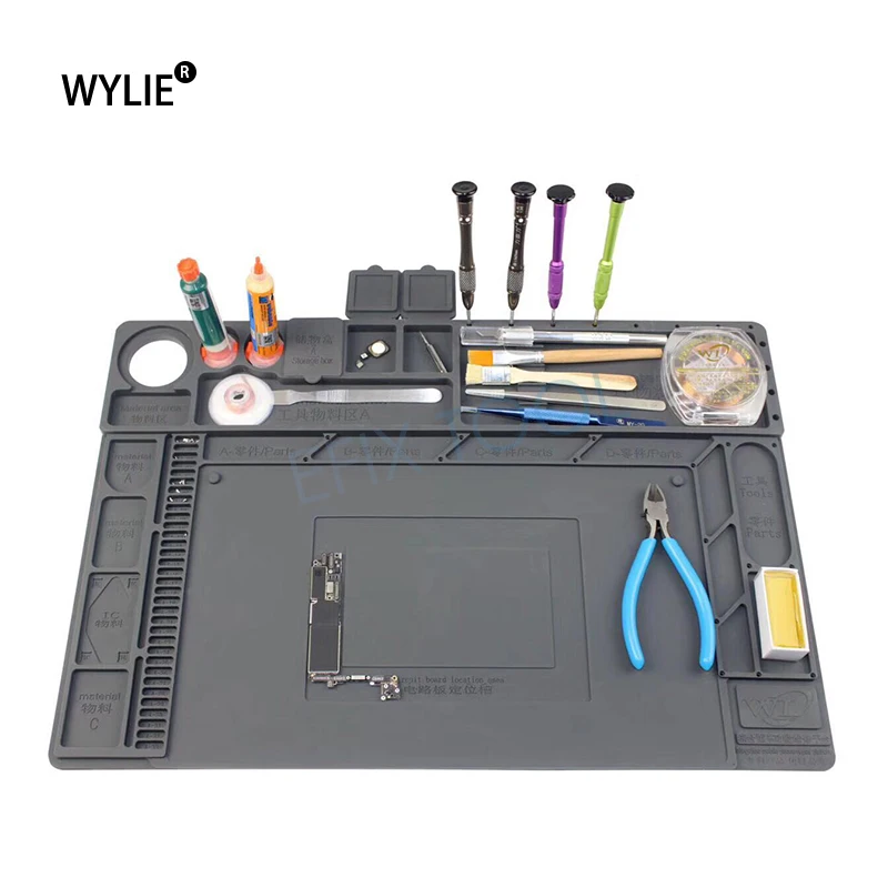

Free Shipping Electronic Maintenance Platform Table Pad Heat Insulation Silicone Mat For BGA Soldering Repair Work Station
