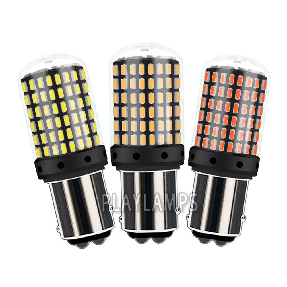 10 шт. светодиодный указатель поворота 1157 T20 нет Hyper Flash W21W 144 smd CanBus без ошибок 1156 P21W BAU15S PY21W светодиодные фары автомобиля
