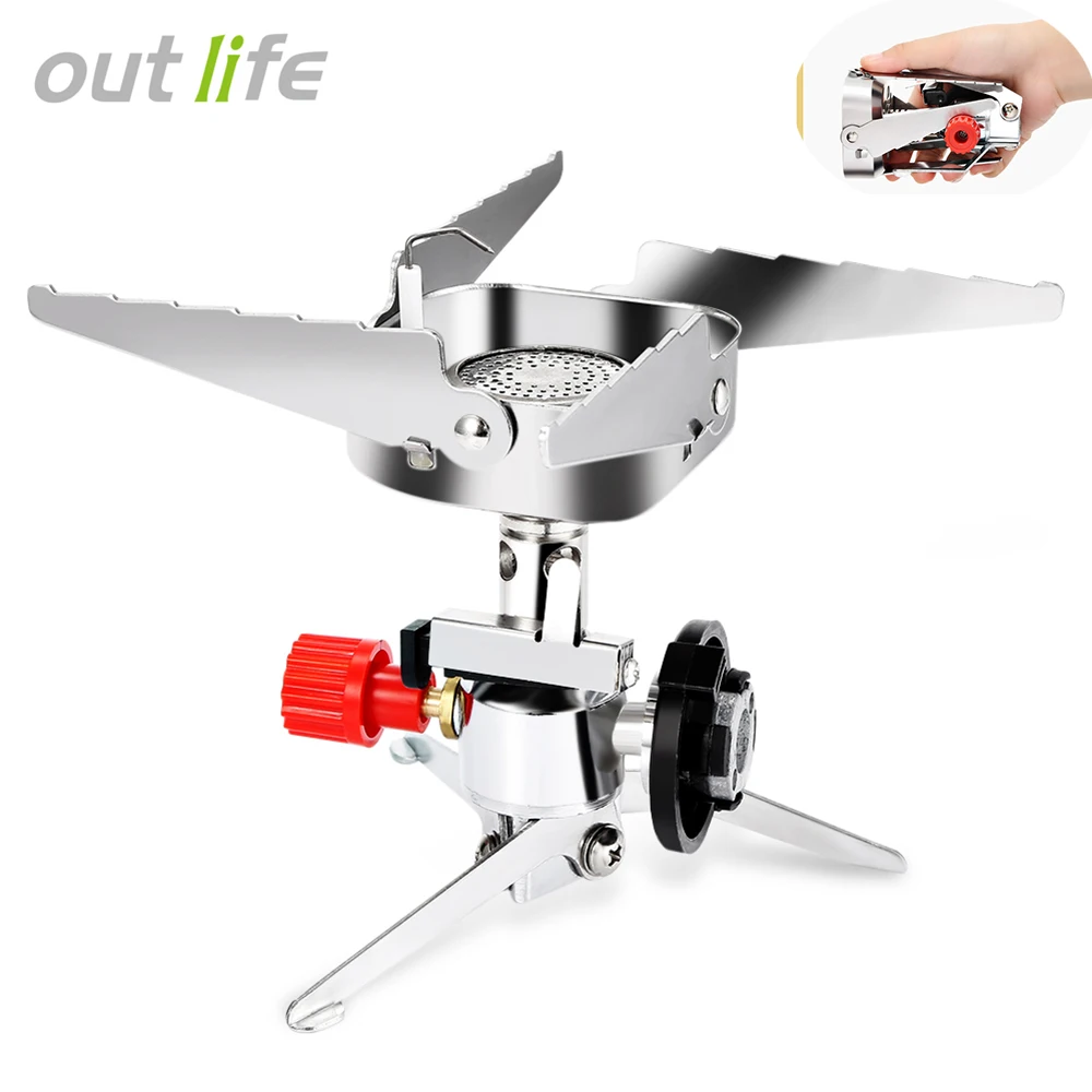 Outlife Outdoor Gas Stove Wind Deflector Portable Long Tank Interface
