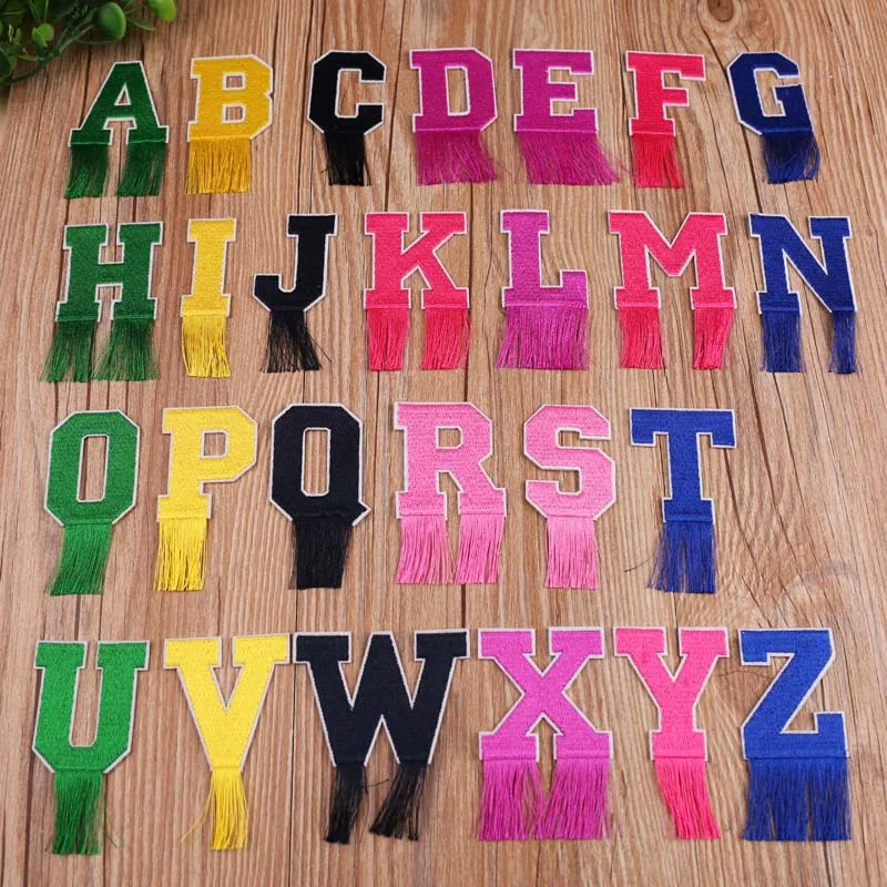 

Embroidery Cloth Sticker Embroidery Chapter Fashion 26 alphabet cloth Decorative Sticker iron on letters applique